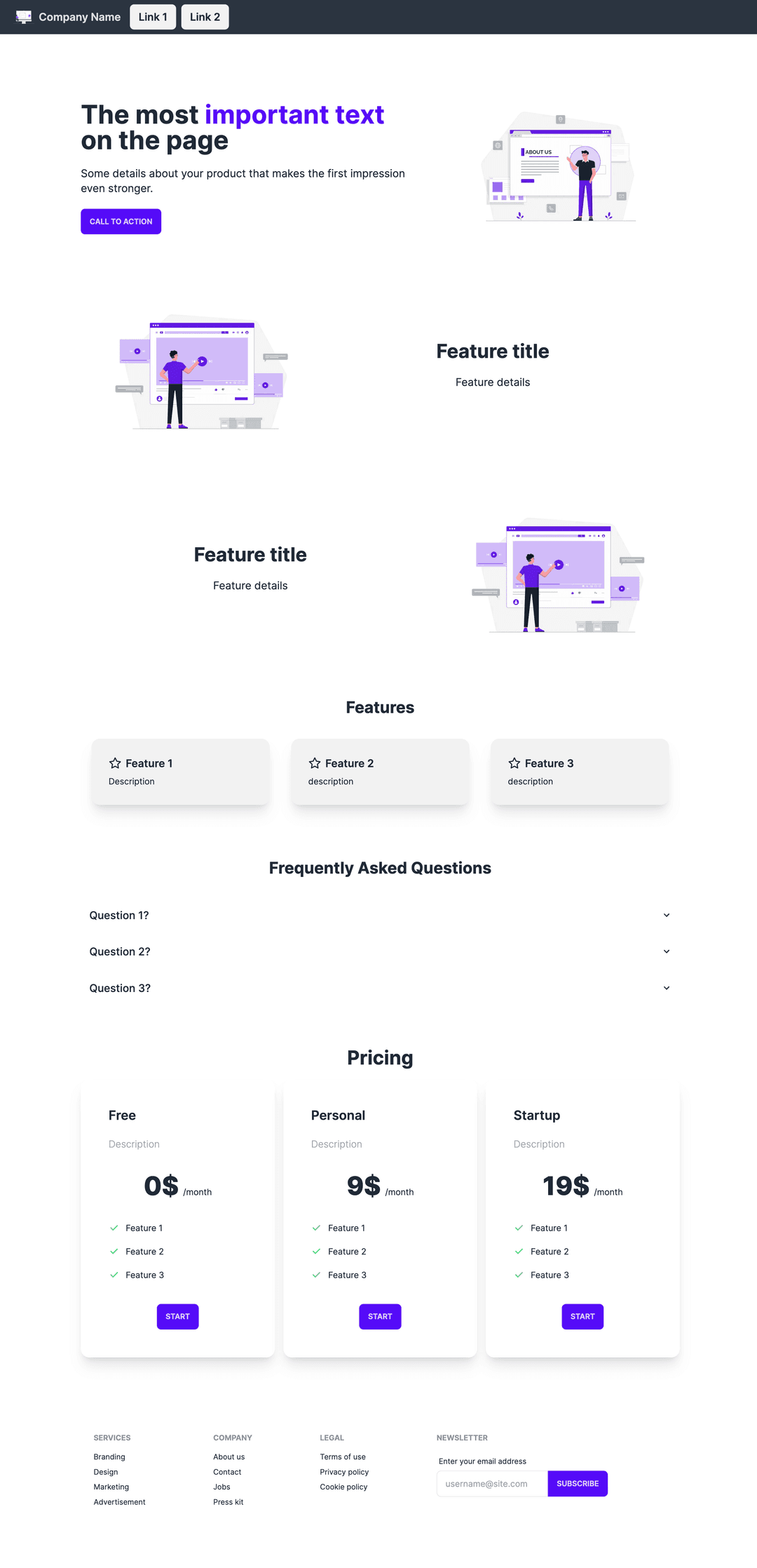 NextJS TailwindCSS Landing Page Template